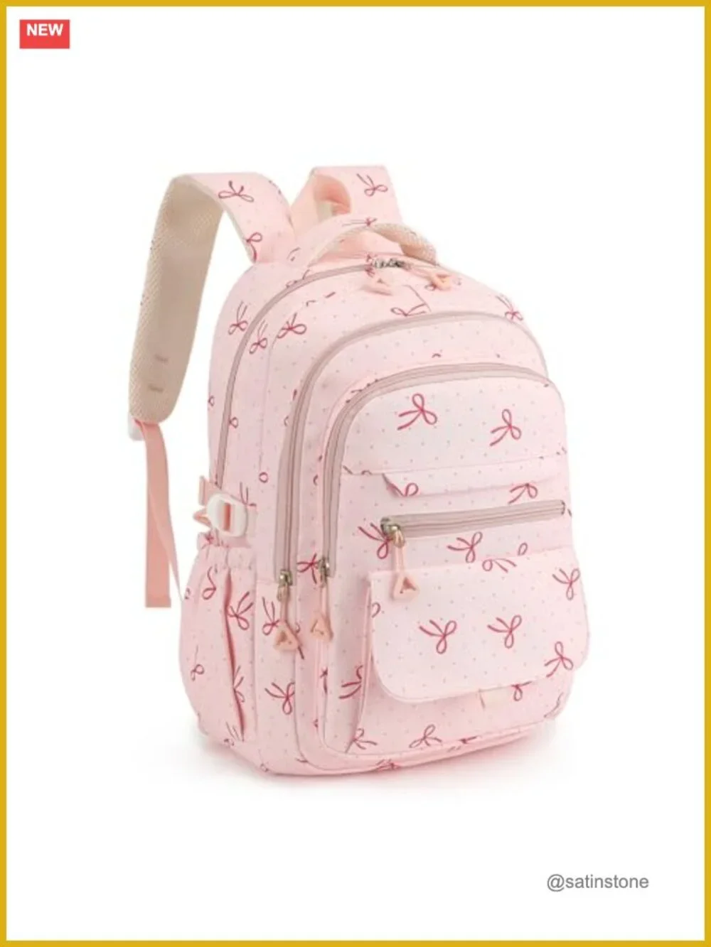 Waterproof Polyester Backpack with Padded Laptop Sleeve for School Travel